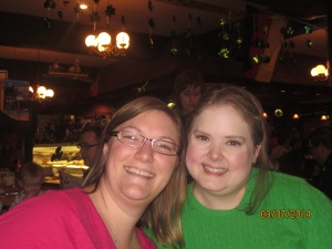 me and Tiffany at Schmidt's a German restaurant in Columbus, celebrating birthdays. 